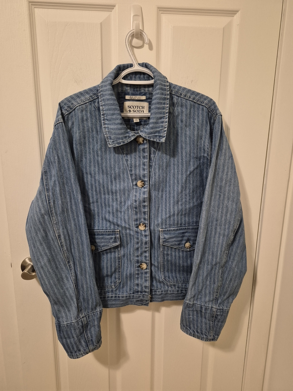 Scotch & Soda Light Blue Striped Denim Jacket